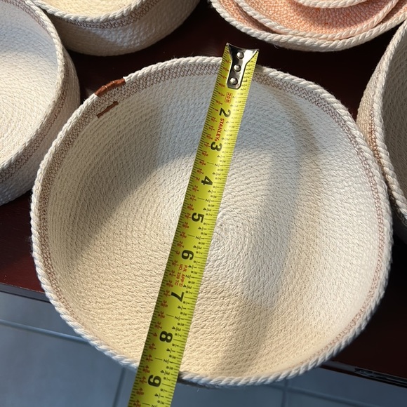 DESK essentials rope bowls for the tidy mommy in orange and white. 7 pieces - Picture 6 of 12